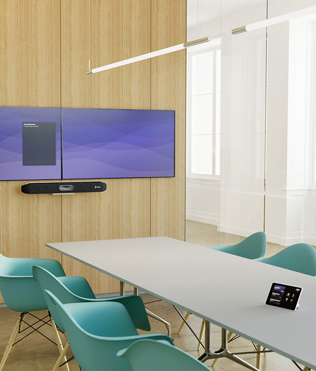 Meetingraum mit HP Poly ausgestattet